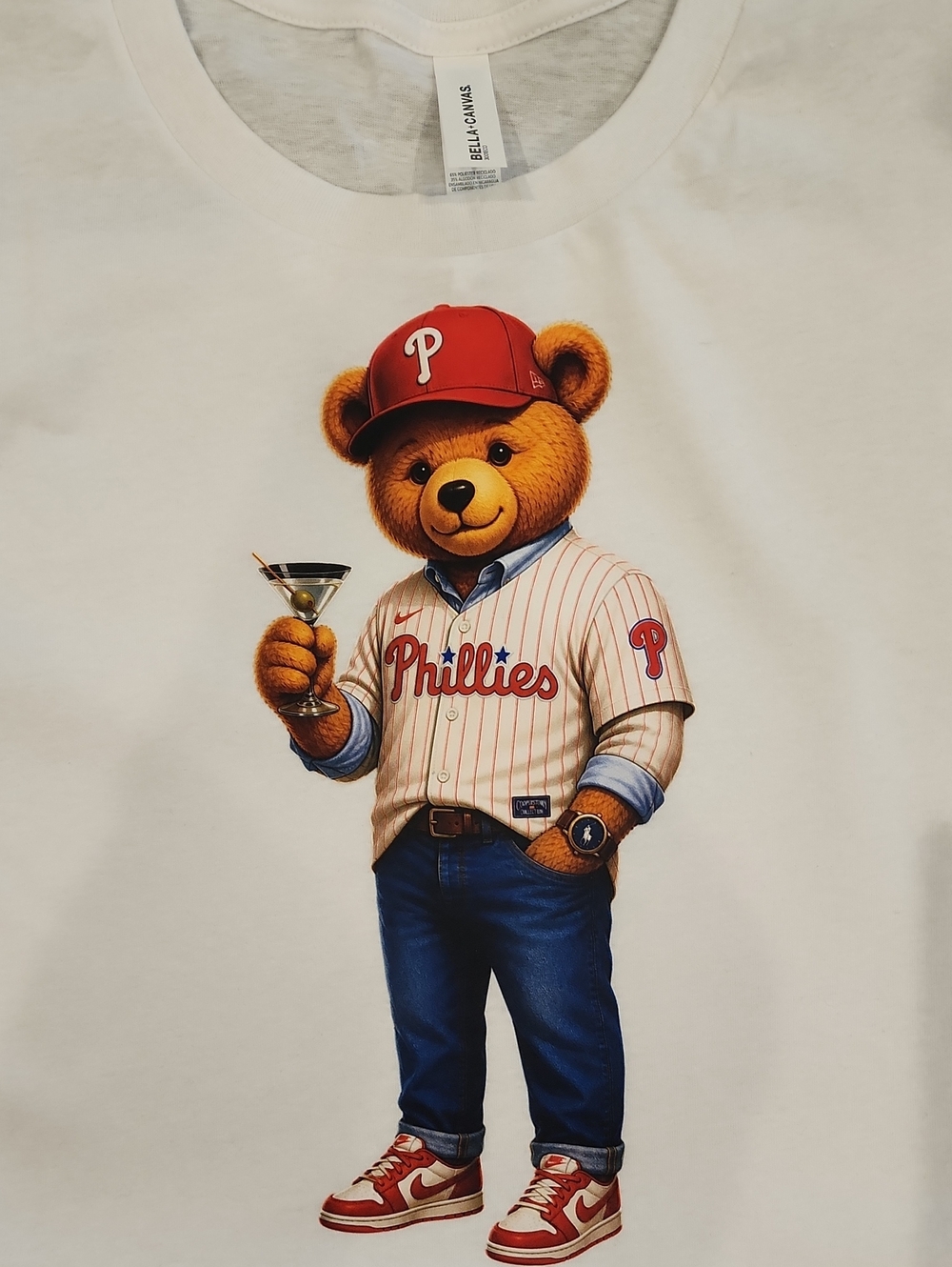 Graphic Tee with Phillies Bear Design
